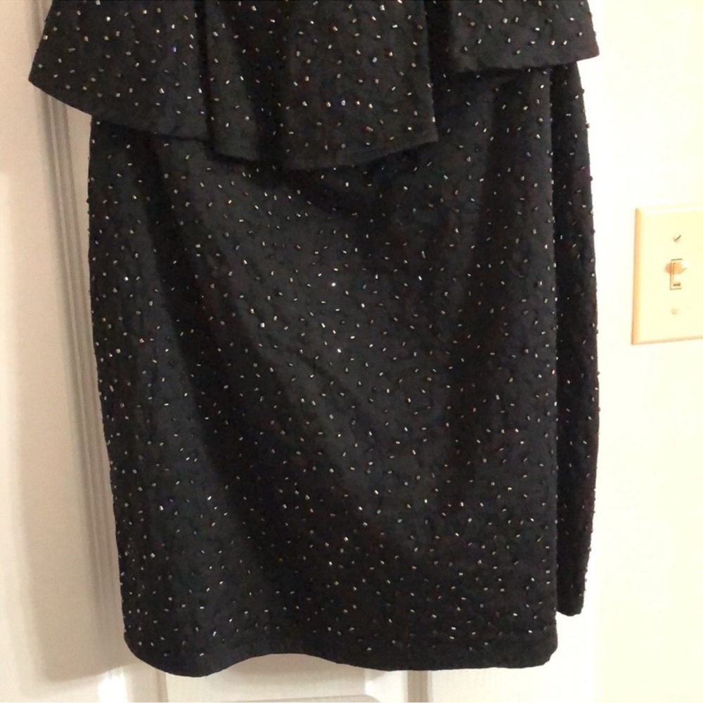 Zara Black Strapless Dress with Silver Accents - Picture 3 of 4